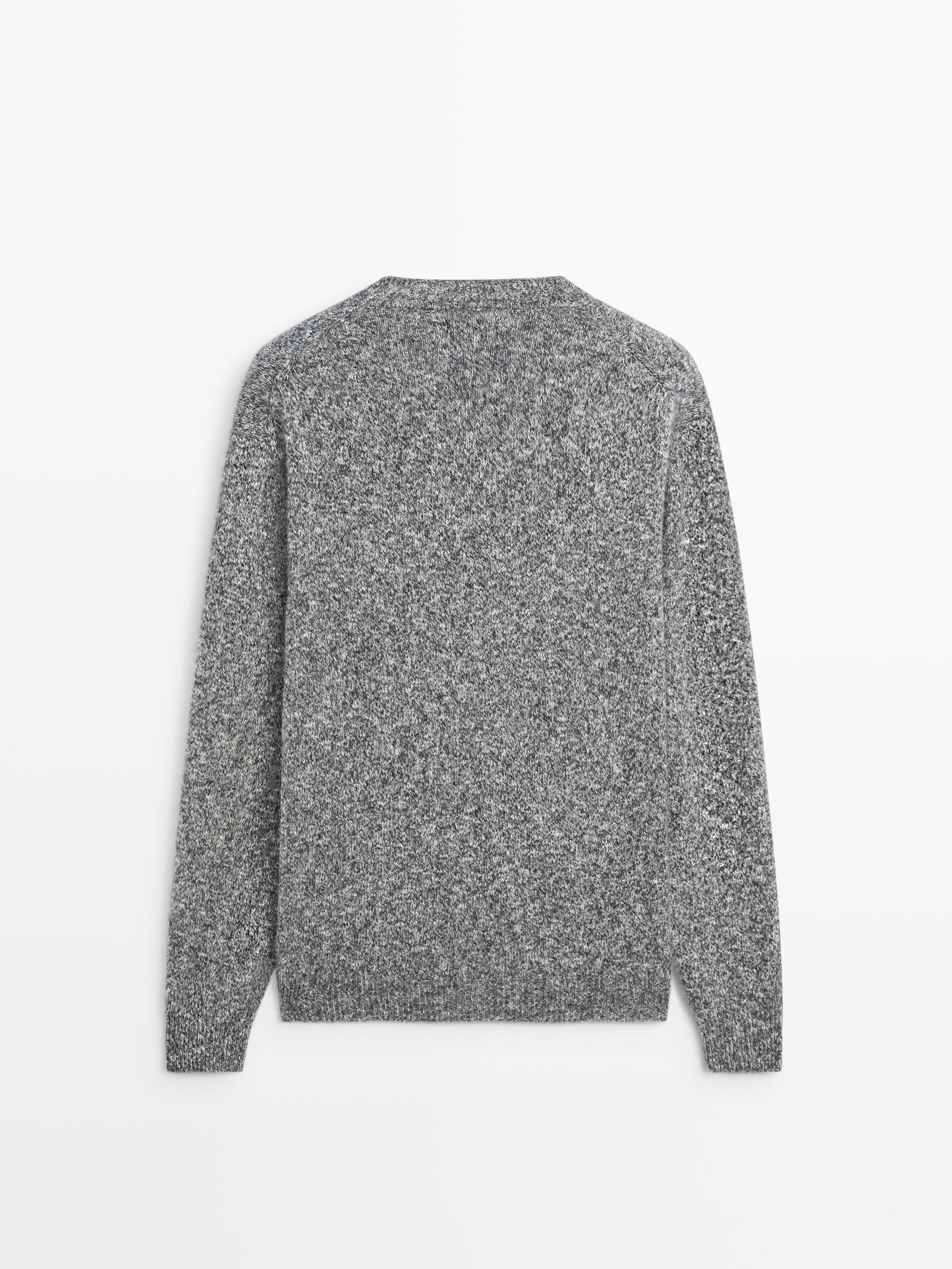 Knit mouliné cotton and wool sweater